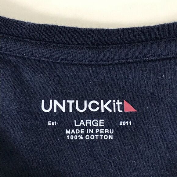 UNTUCKit Lambert Long Sleeve Shirt Men's Large Striped 100% Cotton Knit Casual - Picture 6 of 9